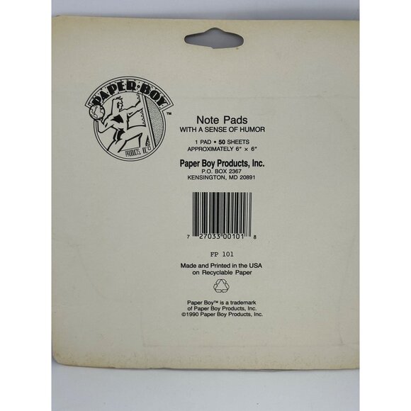 VTG 1990 Paper Boy On a Roll! Toilet Paper Notepad Sealed Novelty Stationery USA - Picture 5 of 7
